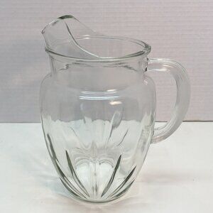 Federal Glass Large Vintage Water Pitcher, "Star" or Star Burst Model / Carafe